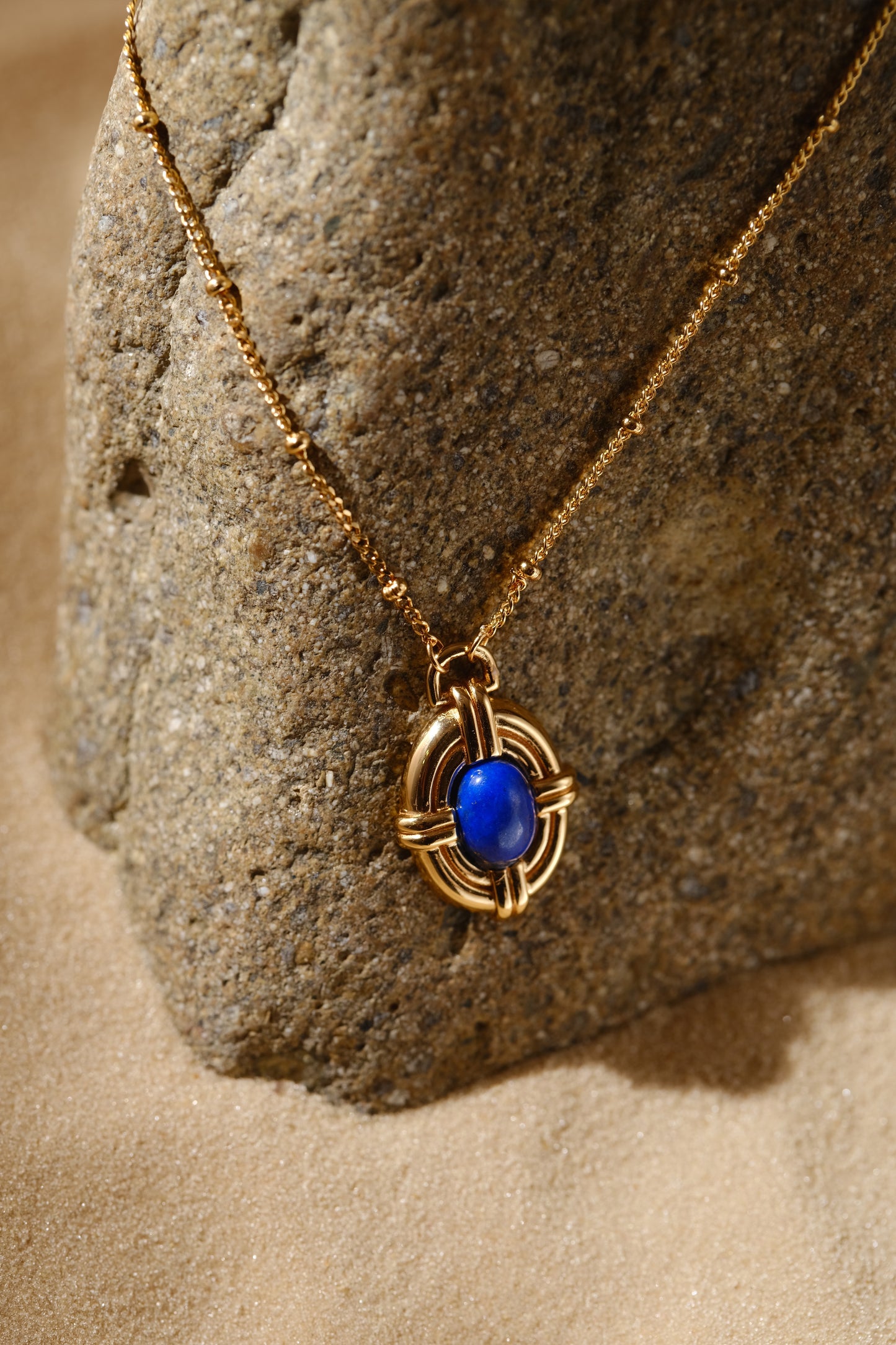 Royal - 18ct gold-plated silver, lapis lazuli necklace necklace