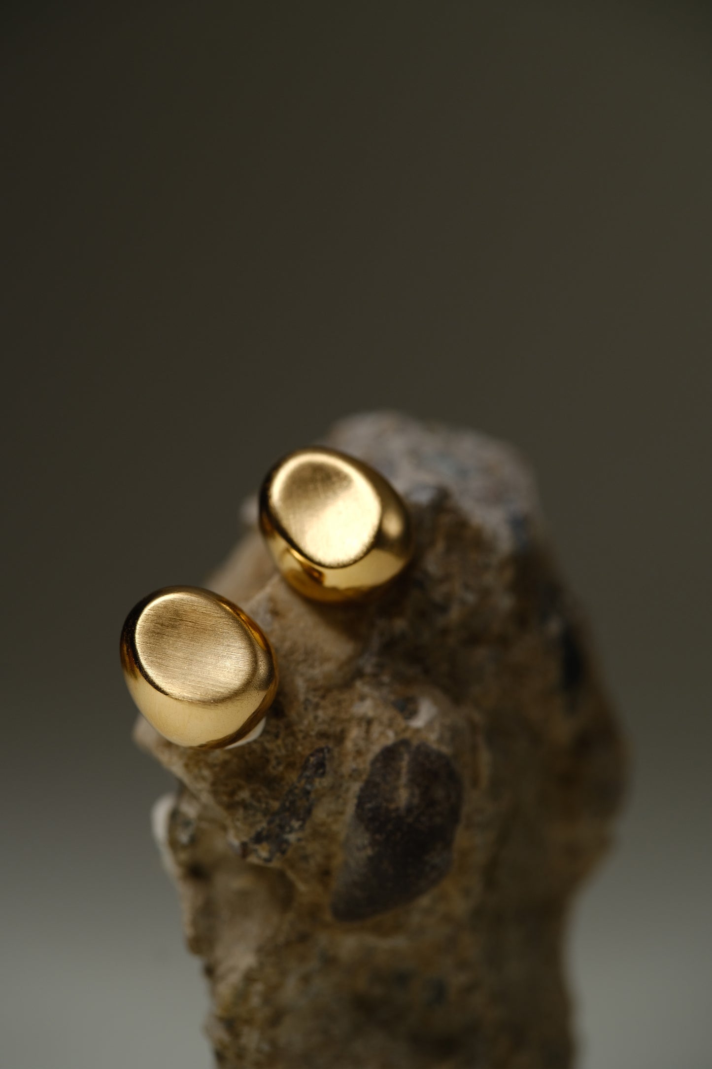 Gold beans - 18ct gold-plated brass with silver earrings