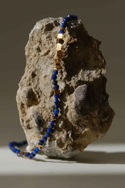 Rhone starry sky - 925 silver, phoenix lapis lazuli necklace