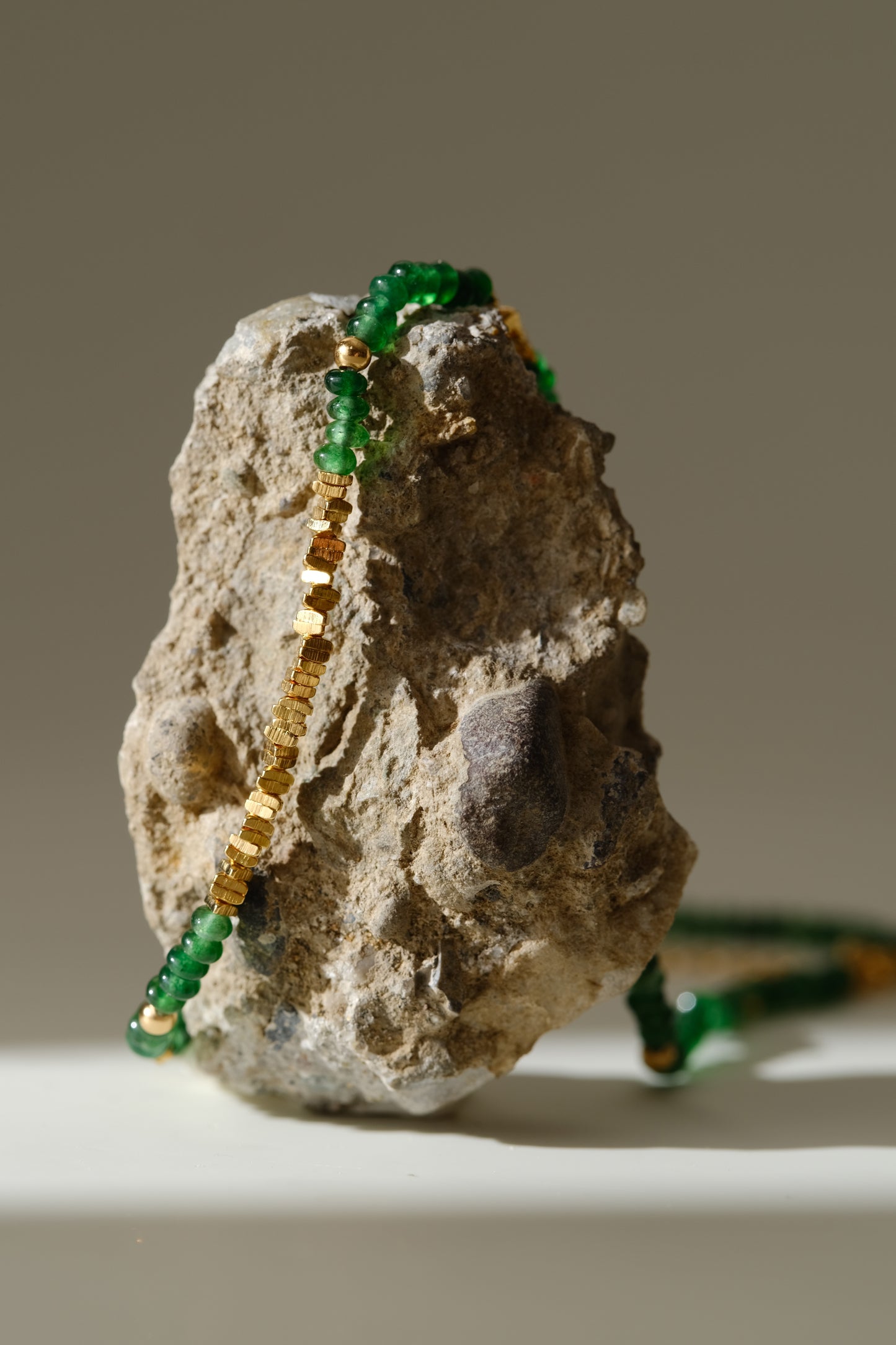 Green Dream- 18ct gold plated brass with malachite necklace